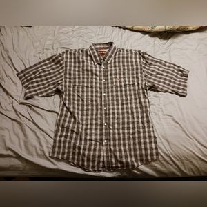 SIMMS Mens Pearl Snap Vented Fishing Shirt Size Large Gray Plaid